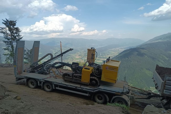 Abtransport Gesteinsbohrer