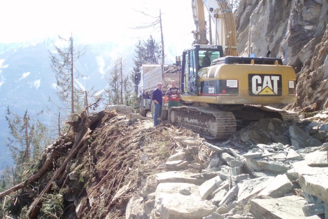 Einsatz eines Baggers